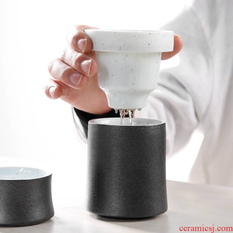 Japanese separation with cover tea tea cup with a cup of household travel portable filtration ceramic cups