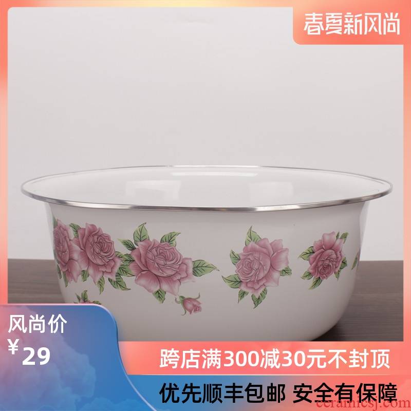 Difference of the freight risk 】 【 basin suit soup kitchen home dozen dense eggs and xiancai basins enamel basin to mix cold dish bowl