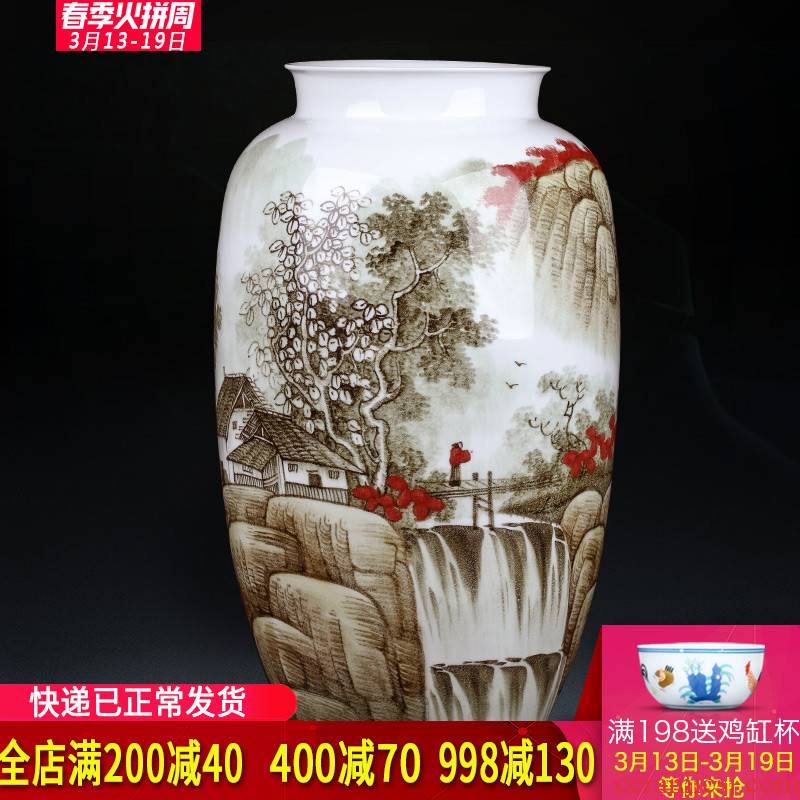 Jingdezhen ceramics famous hand - made vases, flower arranging large Chinese porcelain of sitting room home furnishing articles