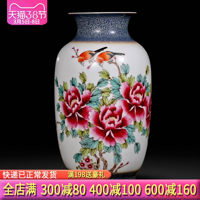 The Master of jingdezhen ceramics up hand - made enamel vase flower arranging Chinese style porch sitting room office furnishing articles