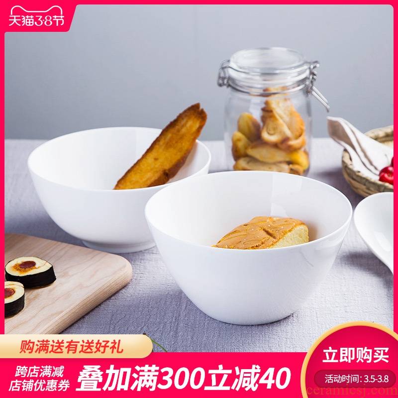 Ipads soup bowl jingdezhen porcelain tableware ceramics home health lead - free pure white bowl bowl bowl of 8 inches