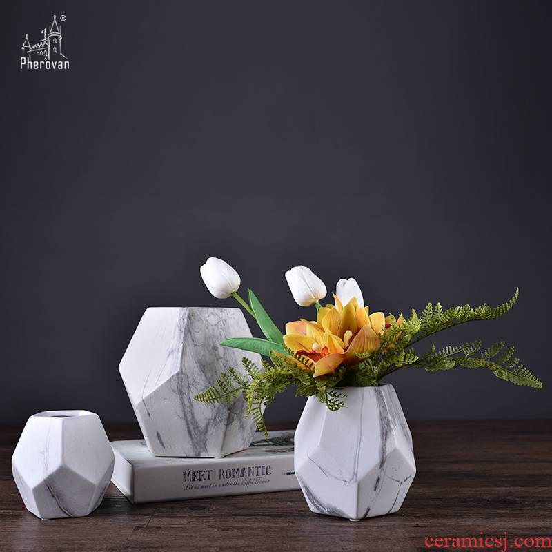 Nordic marble, ceramic vase example room living room table dry flower arranging flowers porcelain insulator geometry creative furnishing articles
