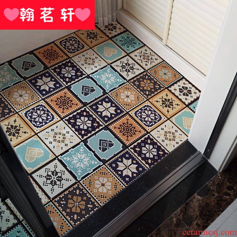 Sticky kitchen oil from high - temperature stickers toilet metope waterproof film imitation ceramic tile ground renovation stickers