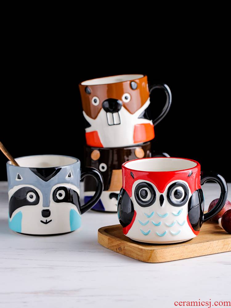 Porcelain color beauty creative express cartoon lovers ceramic cup a cup of milk a cup of coffee cup keller cup of office