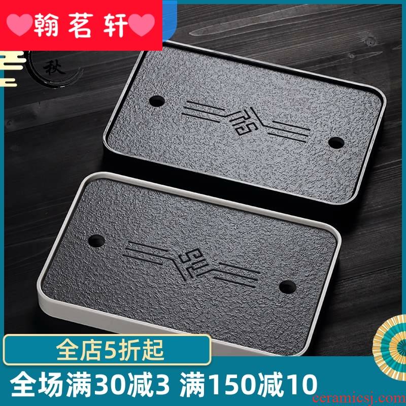 . 2019 Chinese sharply Shi Gan stone tea tray was new rectangle miniature ceramic water dry sea mercifully tea table