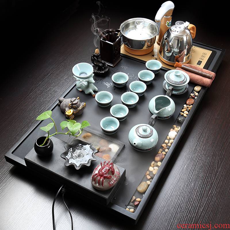 Zhuo royal whole board sharply stone flowing purple sand tea tray was kung fu tea set atomized water automatically