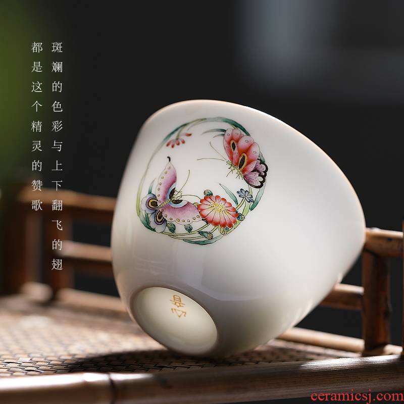 Mountain sound jingdezhen ceramic cups kung fu tea cup single master cup single cup sample tea cup pure manual small tea cups