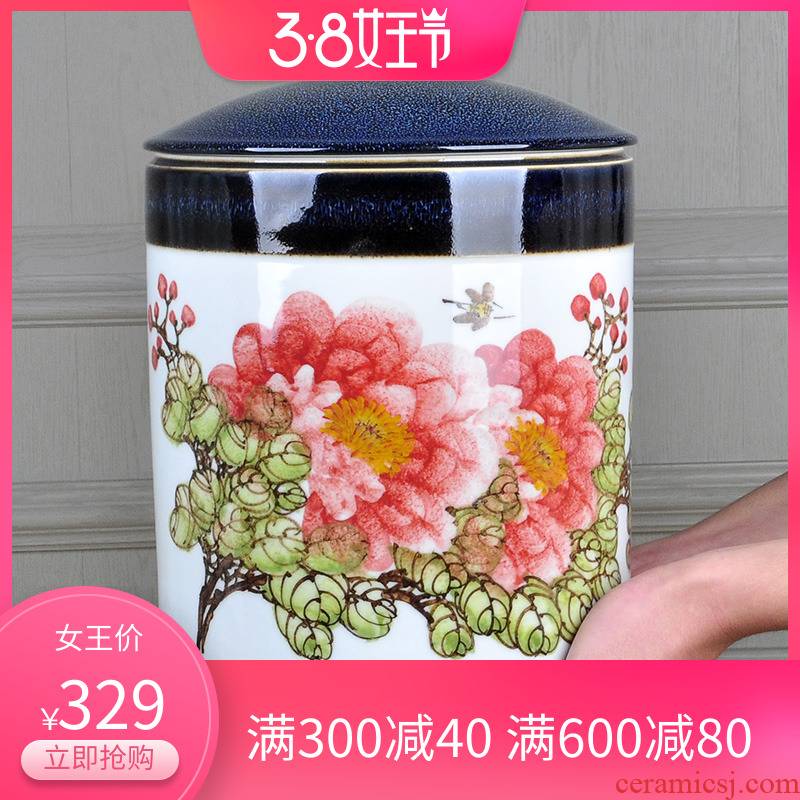 Hand - made caddy fixings jingdezhen ceramic household seal storage tank large puer tea box cake wake, the seventh, peulthai the POTS