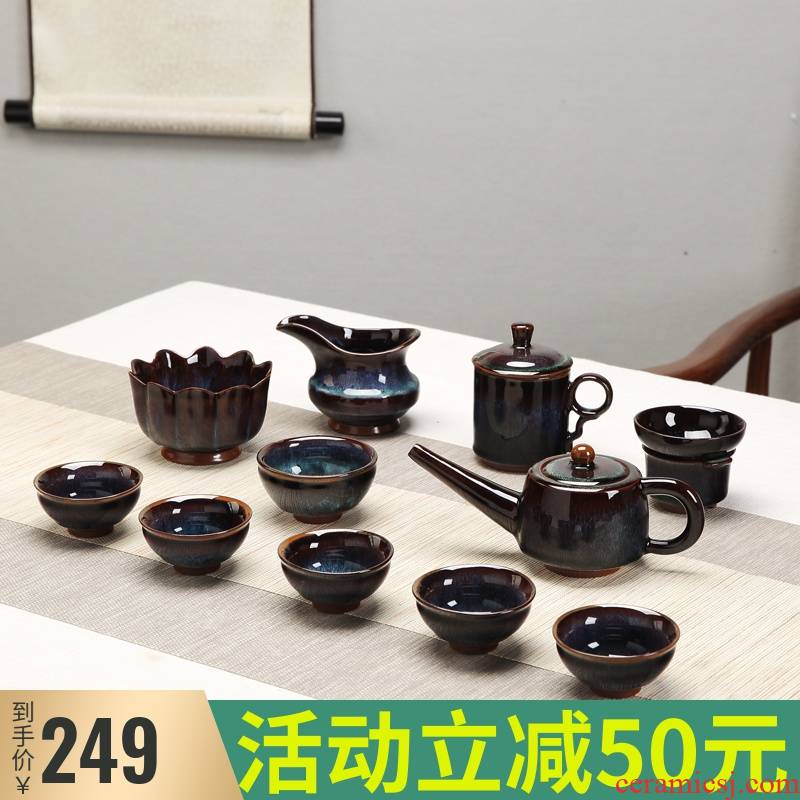 Ceramic kung fu tea set suit household jingdezhen up teapot teacup restoring ancient ways of a complete set of high - end gift box