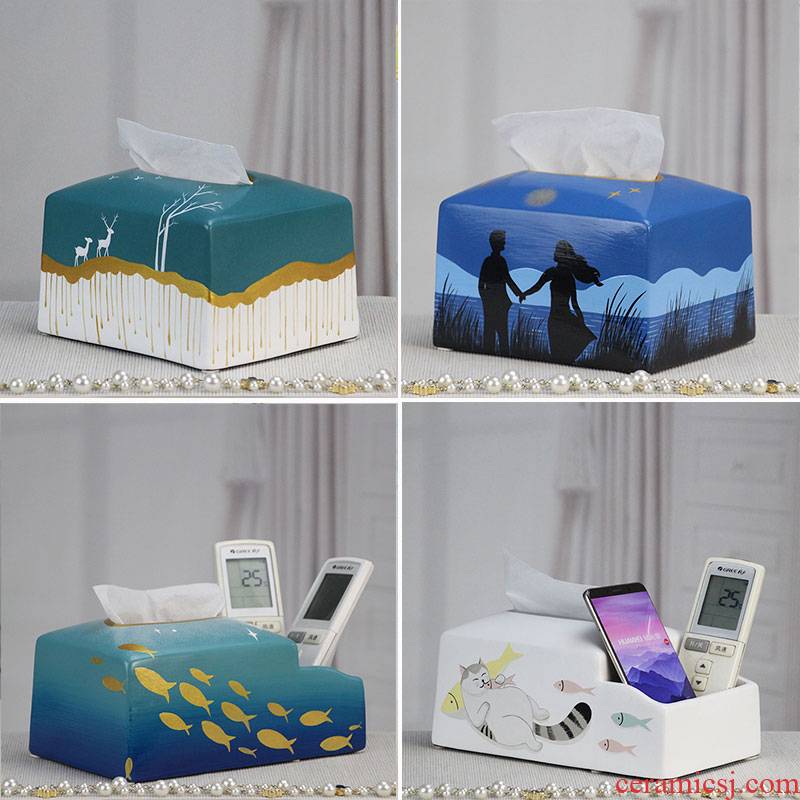I and contracted small party decoration party tissue box tea table napkin box pick a ceramic paper carton box table furnishing articles