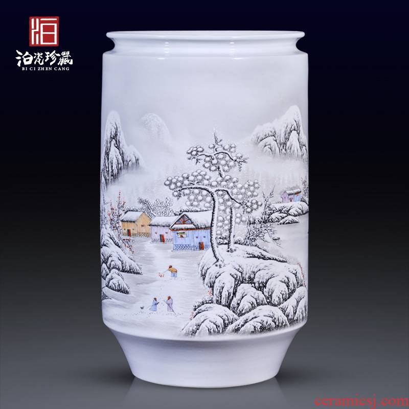Jingdezhen ceramics hand - made snow pastel large vases, new Chinese style in modern TV ark, sitting room adornment is placed