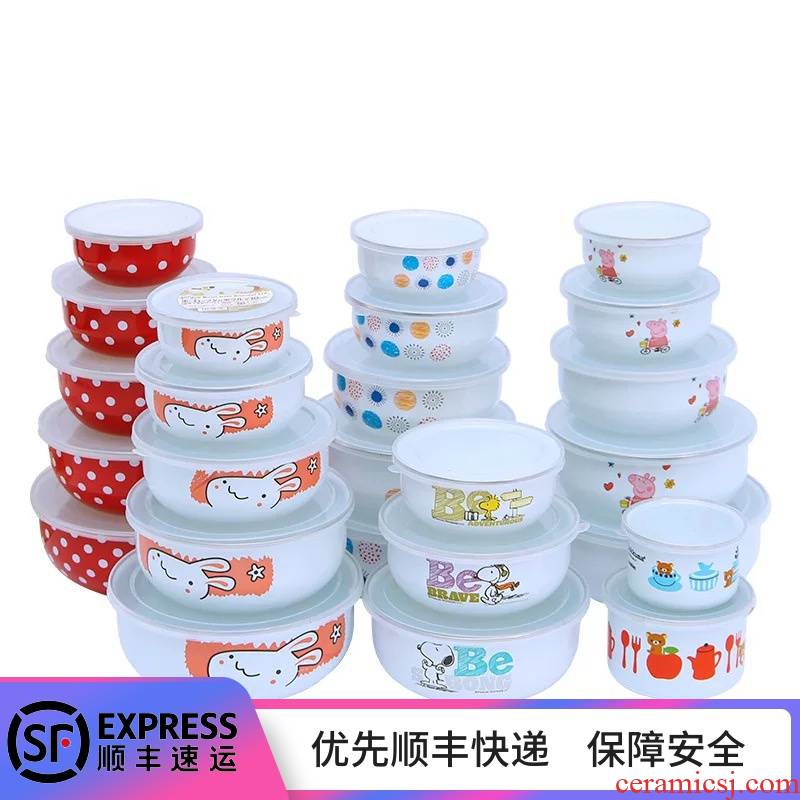 Enamel with tureen with freight insurance 】 【 5 dresses with fruit bowl bowl bento box rainbow such as bowl hermetic seal