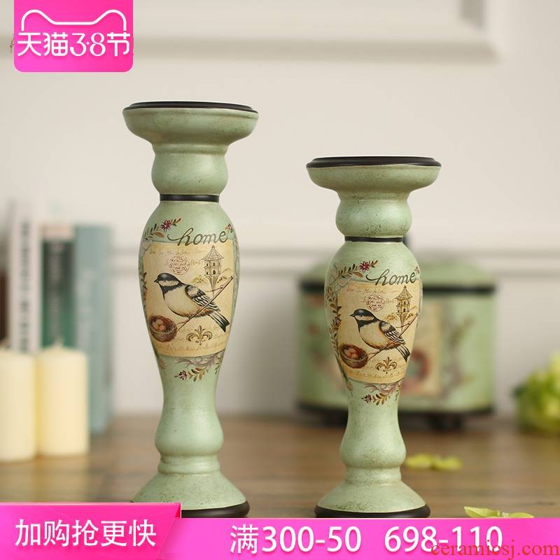 American country deling silk ceramic candlestick furnishing articles delicate household soft adornment ornament sitting room product