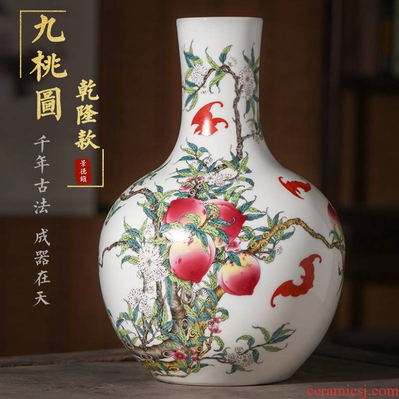Jingdezhen ceramics vase flower arranging large antique Chinese style household TV ark, place of the sitting room porch decoration