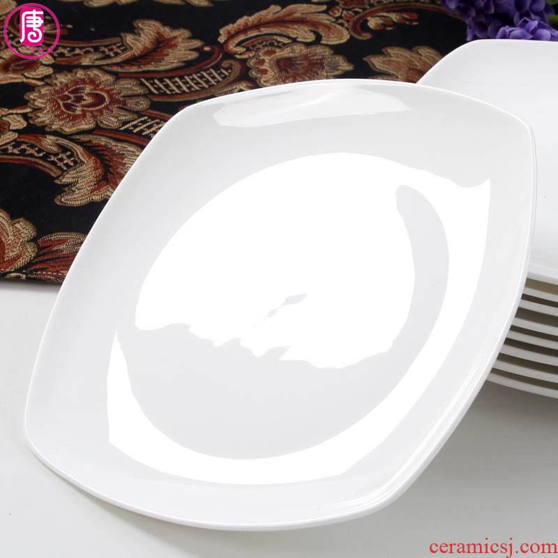 Yipin Tang Jiayong dishes ipads porcelain square plate pure white, cold dish plate square platter ceramic tableware ou flat