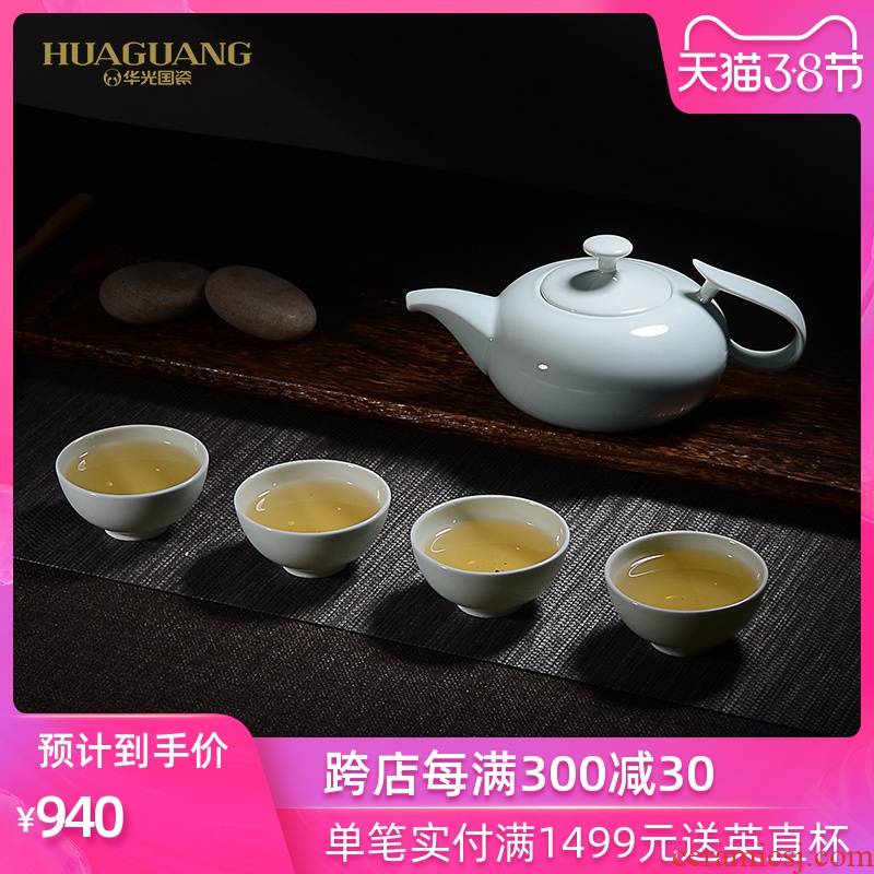 Uh guano celadon ceramics China pavilion peak emerald green mountain tea may suit kung fu tea set porcelain water with a tea set