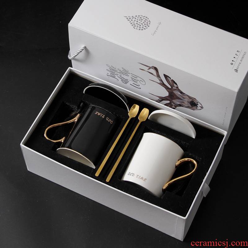 Birthday gift boxes gift mugs of household water ceramic cup high - capacity creative picking cups of coffee cup