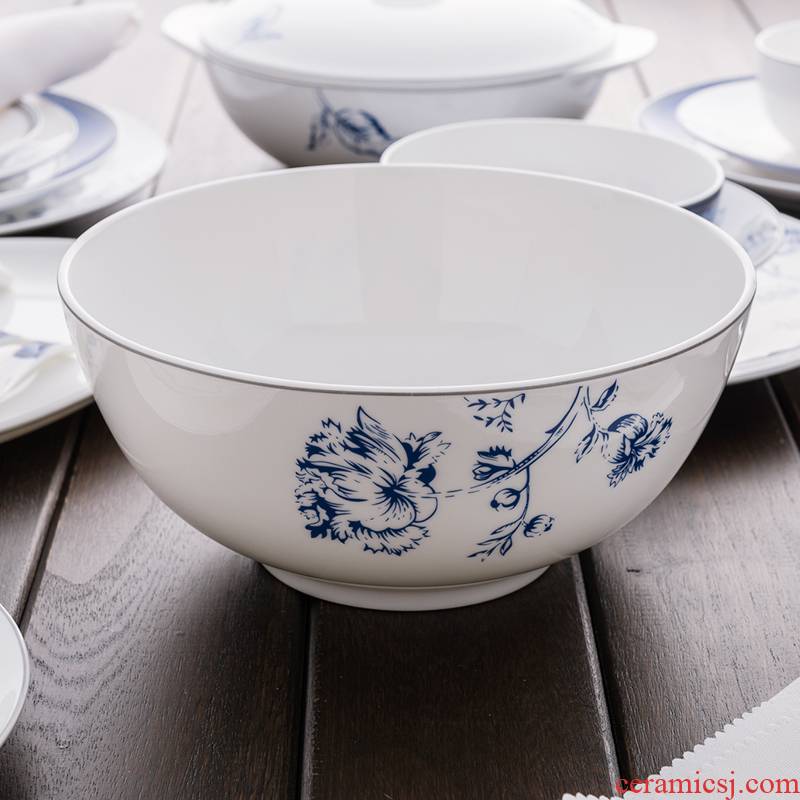 Ronda about ipads porcelain expression blue 9 in Australia, 1 bowl of Chinese ceramic big household soup basin large soup bowl dish bowl