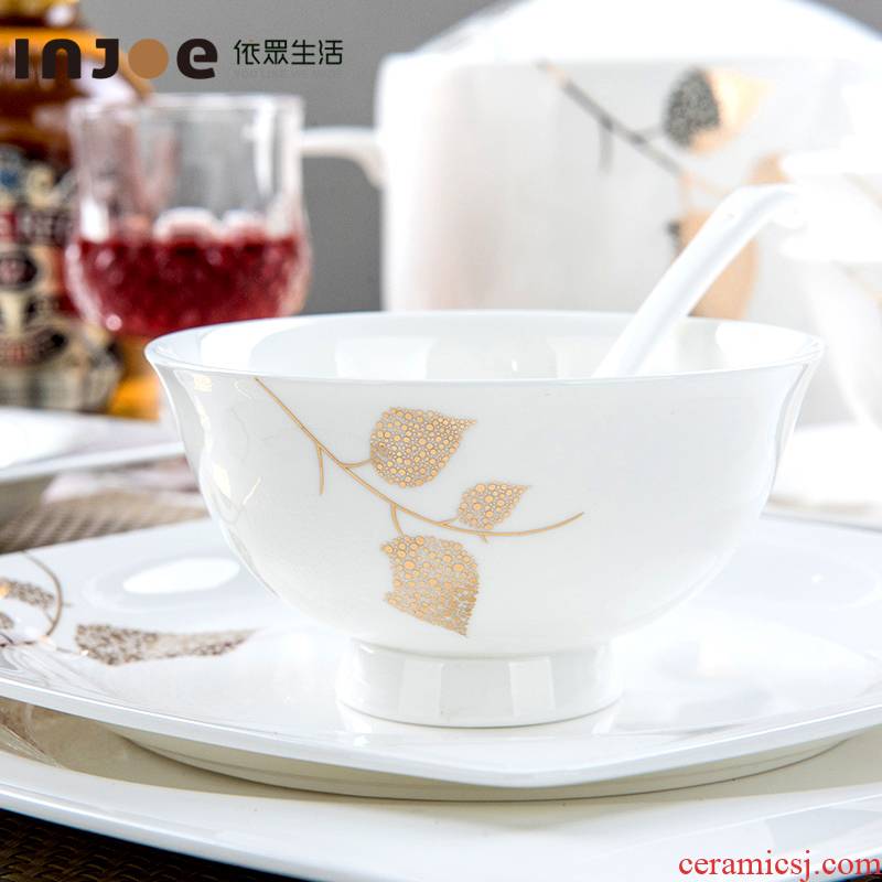 "According to the ipads China tableware dishes suit household European dishes contracted ceramic plate parts with small bowl