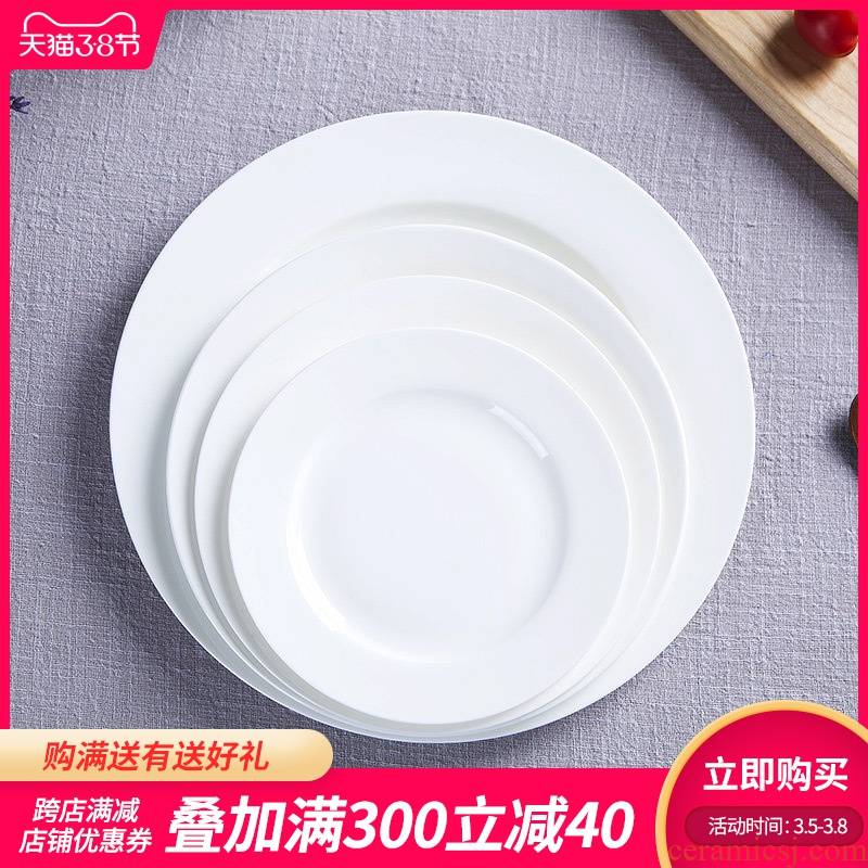 Jingdezhen pure white ipads child creative porcelain ceramic flat tray plates western food steak plate tableware