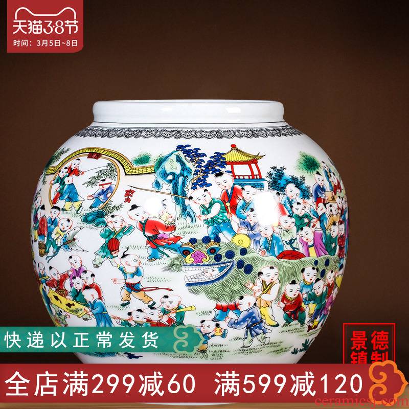 Jingdezhen ceramics vase large antique flower arranging the ancient philosophers diagram of Chinese style household adornment handicraft furnishing articles sitting room