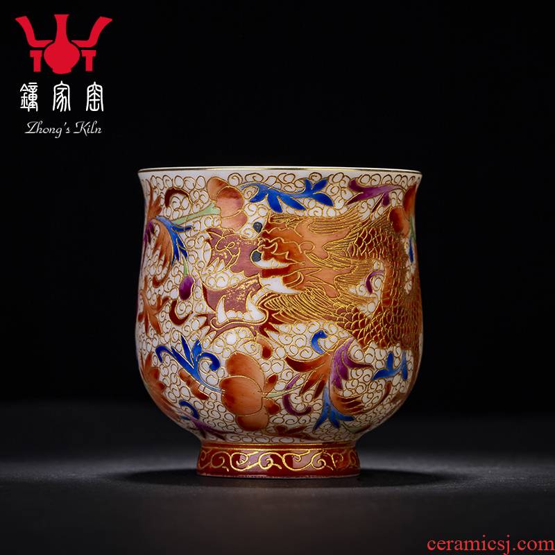 Clock at jingdezhen up fragrance - smelling cup wire inlay enamel see manual dragon cup master cup kung fu tea cup tea cup