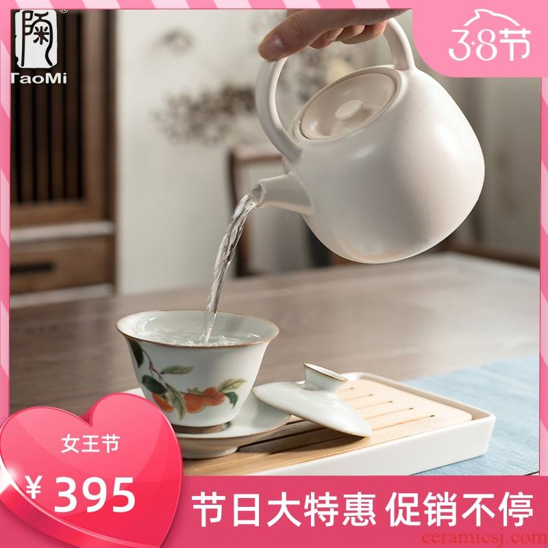 Poly real household retro scene boiling tea ware suit large capacity ceramic Japanese automatic electric TaoLu curing pot of the teapot