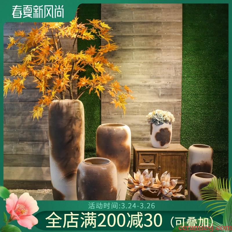 Jingdezhen ceramic big vase simulation restoring ancient ways is the sitting room adornment is placed artificial flowers home decoration floor flower arranging flowers