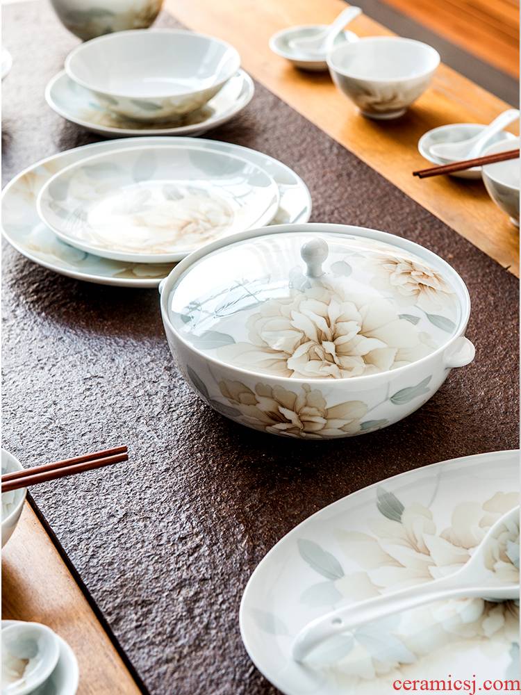 China red porcelain up national color tenshi 45 tableware under the liling glaze color hand - made ceramic bowl plate gifts sets