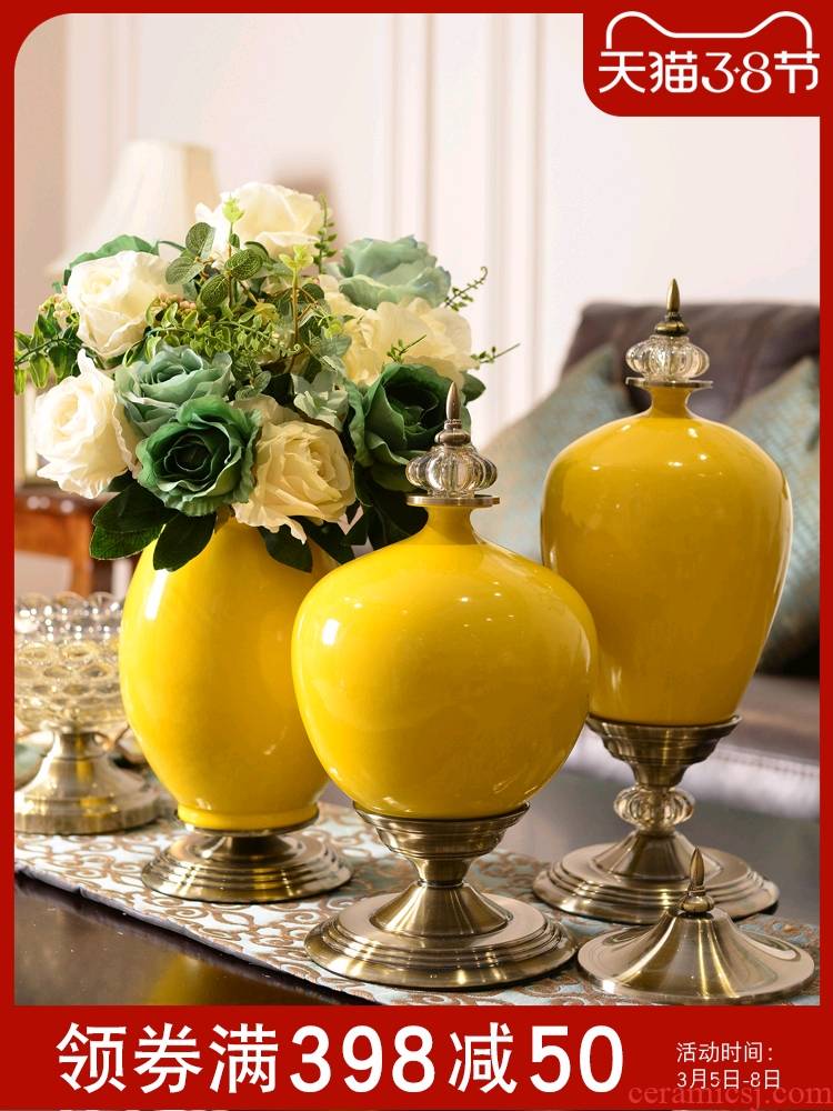 Light European - style key-2 luxury furnishing articles furnishing articles American ceramic vase household act the role ofing is tasted, the sitting room porch table simulation flower flowers