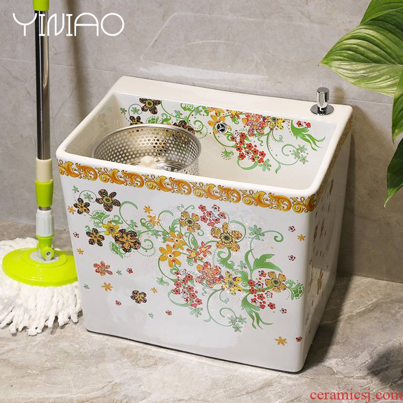 M letters birds drive mop pool large ceramic machine control automatic washing mop pool mop pool under the balcony mop basin