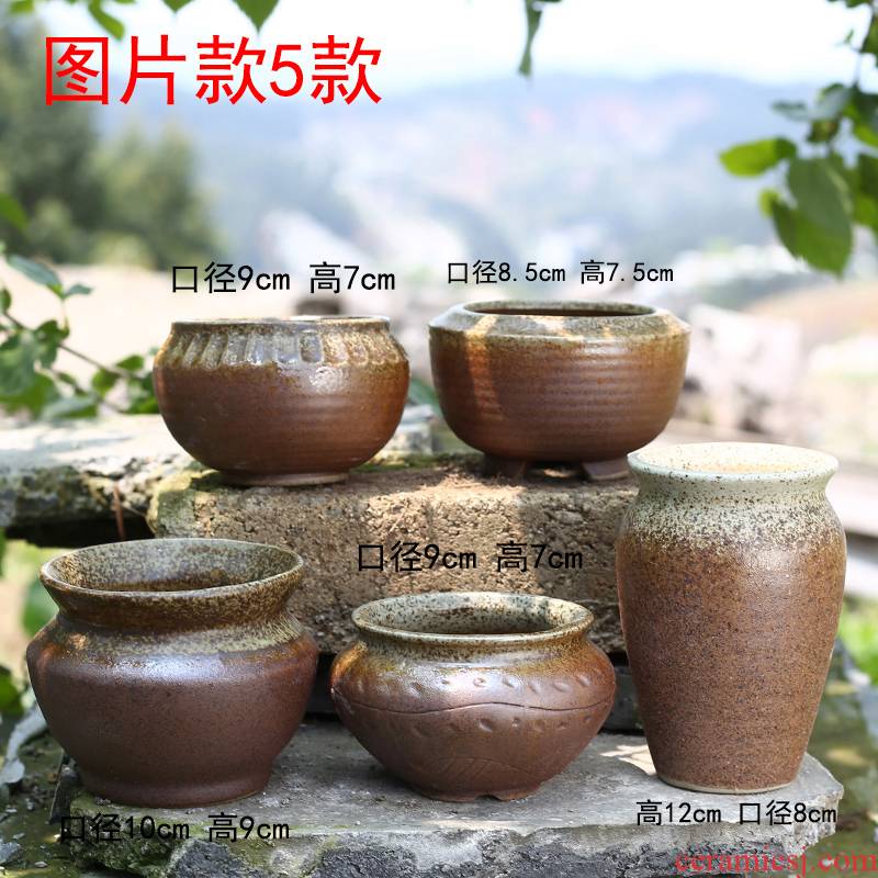 Jingdezhen fleshy size old ceramic of large diameter running the flowerpot creative move coarse pottery basin wholesale breathable, fleshy