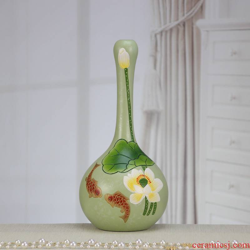 Great well hand - made ceramic flower vases creative living room office dried flower flower implement European home furnishing articles