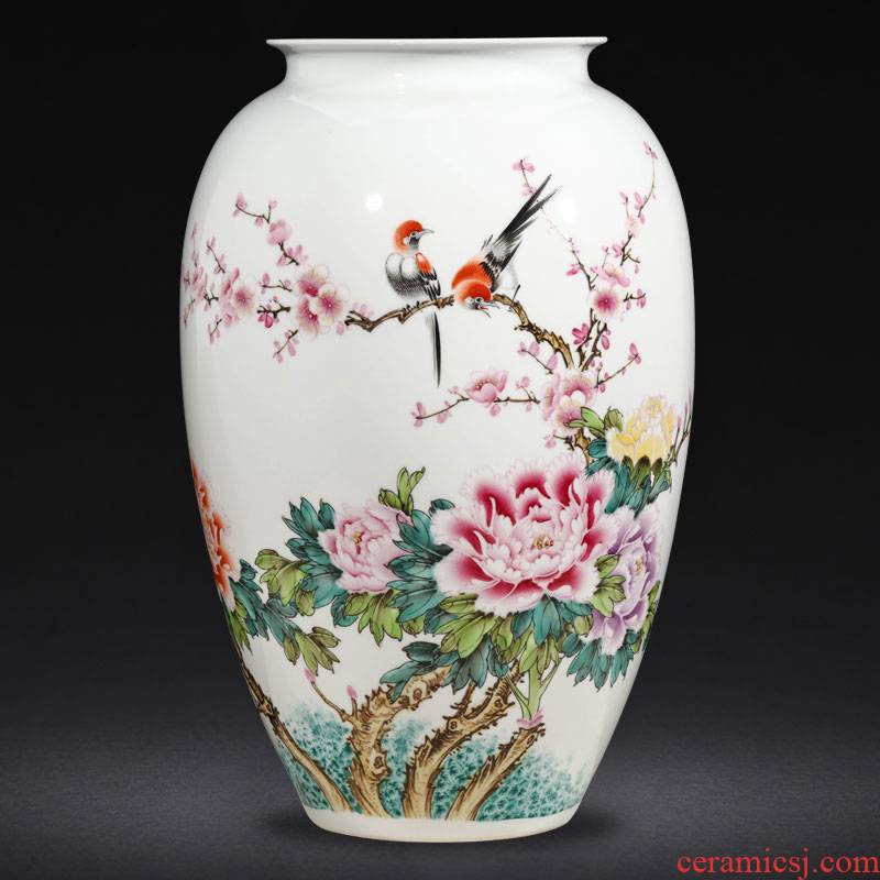 Jingdezhen ceramics famous flower arranging Chinese hand - made enamel vase furnishing articles, the sitting room porch home decoration