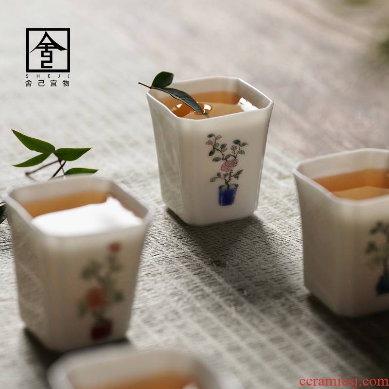 Glaze color ceramic cups masters cup on small sample tea cup kung fu tea cups pure manual small cups of jingdezhen