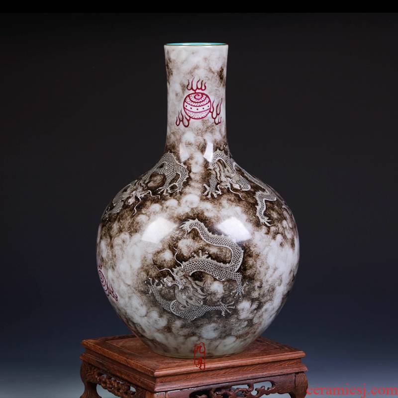 Jingdezhen ceramics color ink see colour imitation the qing qianlong hand - made vases, home decoration crafts are sitting room