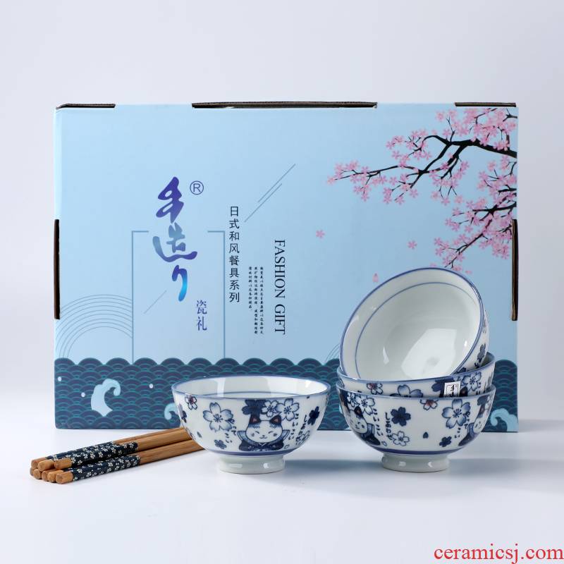 Chopsticks tableware gifts tableware Japanese Chopsticks sets gifts for creative household ceramic bowl bowl gift boxes
