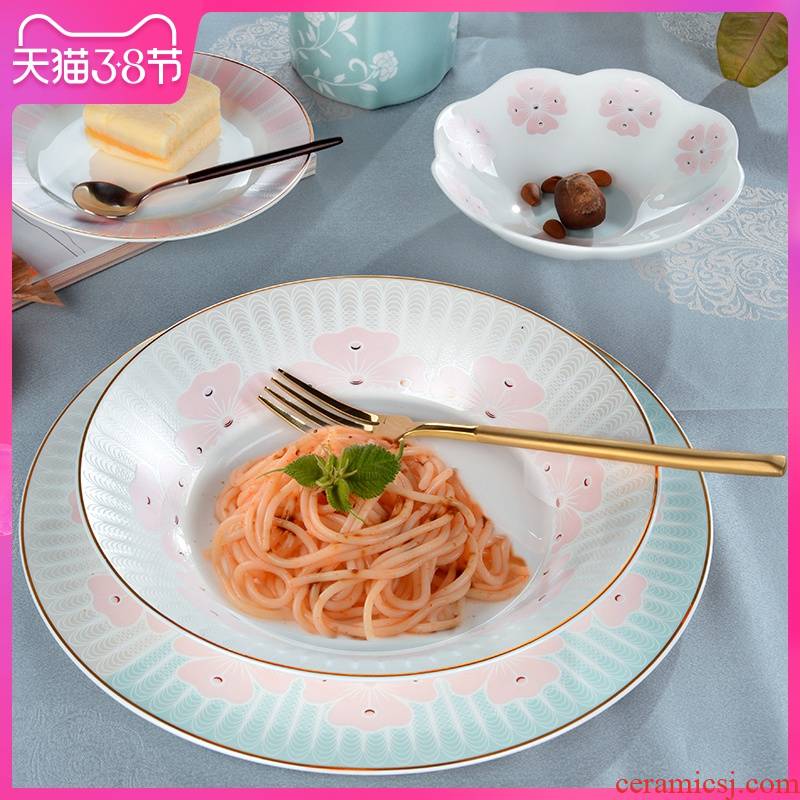 Dao yuen court dream bowl of household heat insulation composite European - style ipads bowls of rice bowl bowl rainbow such as bowl dish dish fish dish plate