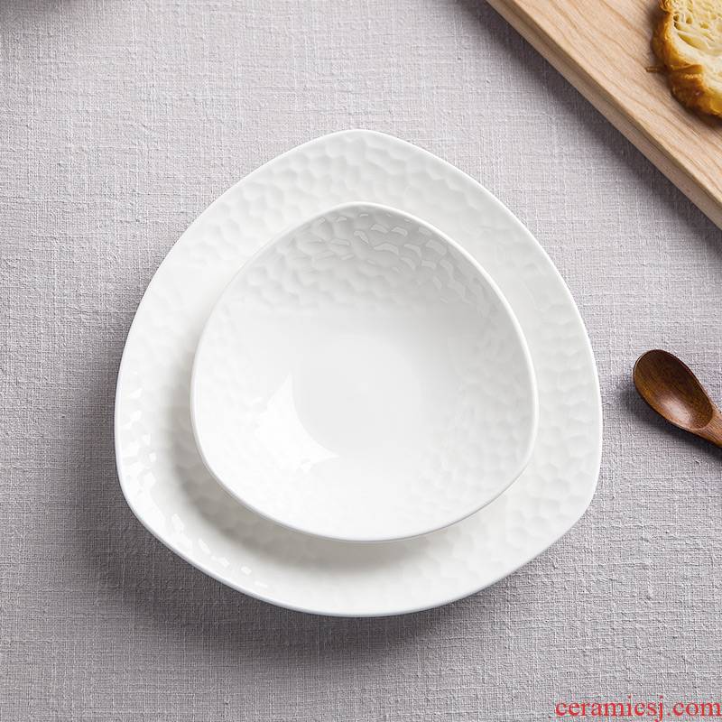 Jingdezhen ipads porcelain tableware of pure creative dish water cube salad plates home plate of ceramic plate