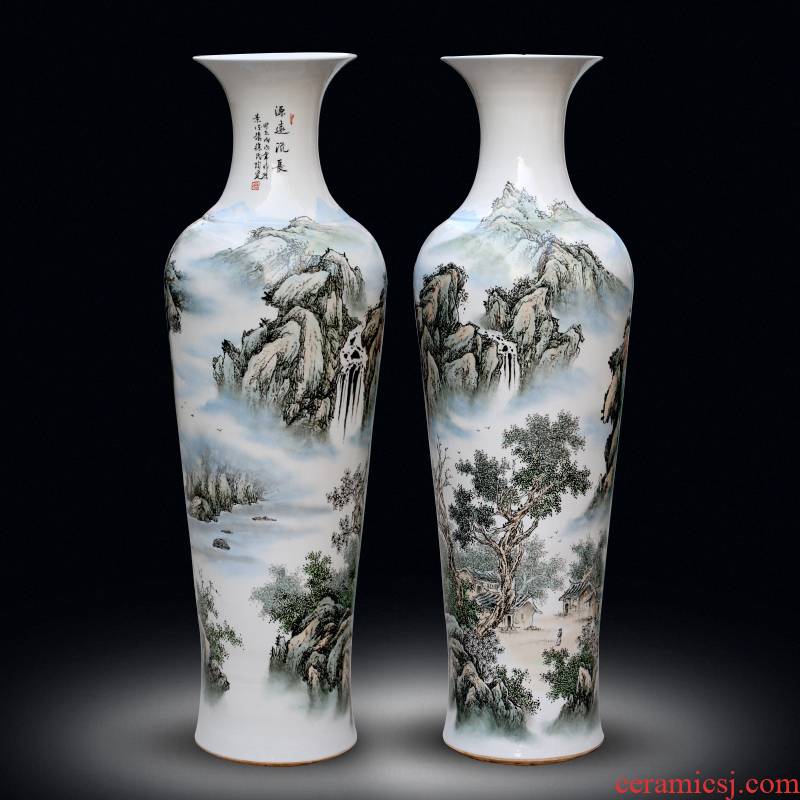 Jingdezhen ceramics from pastel landscape painting has a long history of large vase home sitting room adornment furnishing articles