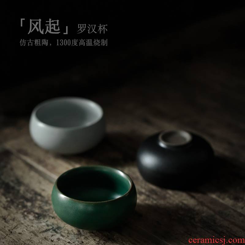 ShangYan kung fu tea set ceramic cups single CPU master individual sample tea cup and cup Japanese retro move fragrance - smelling cup