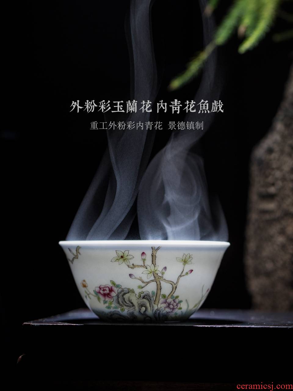 Public remit famille rose porcelain tea masters cup single kung fu tea cups of blue and white porcelain jingdezhen ceramic tea cup