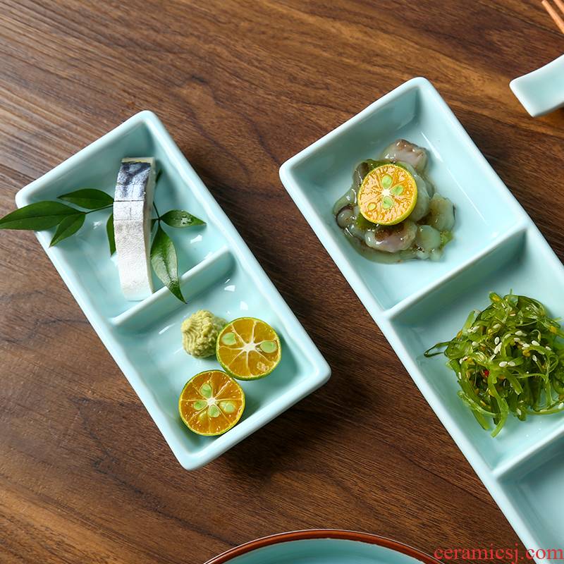Ceramic tableware little dish rectangular frame creative dish dish dip dishes snacks soy sauce dish two 3 g plate
