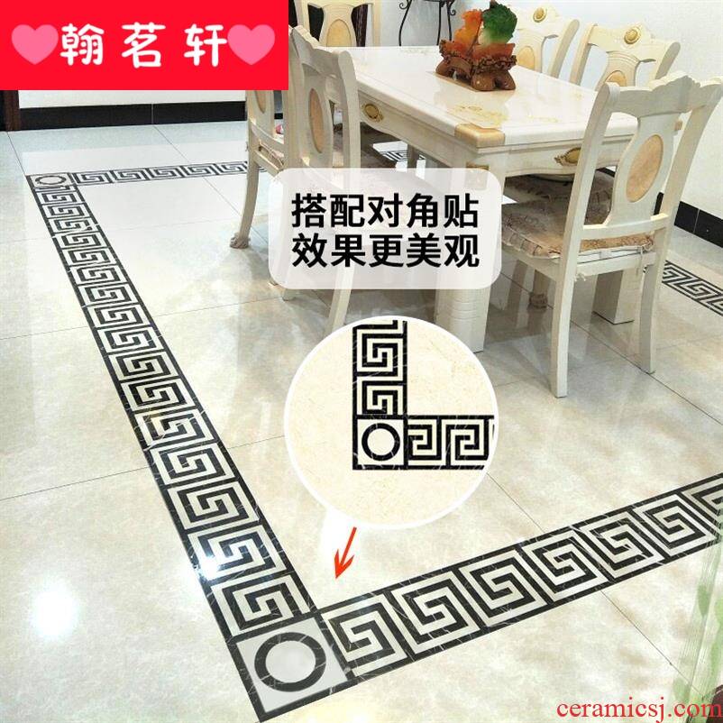 Decorative paper moisture stickers style ceramic tile ground crural line sitting room window beautification wave lineup to ceramic tile floor