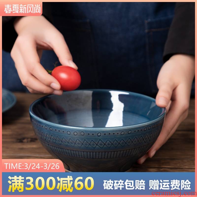 Ceramic bowl individual household foreign trade the food bowl of salad bowl of rice bowl bowl individuality creative microwave special dishes