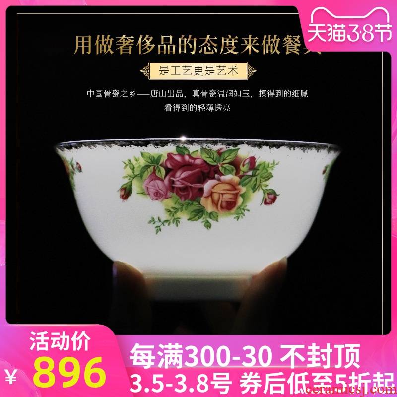 Etc. Counties ipads porcelain tableware dishes tangshan suits for domestic high - grade ipads porcelain dish plate of 28 head Sophie garden