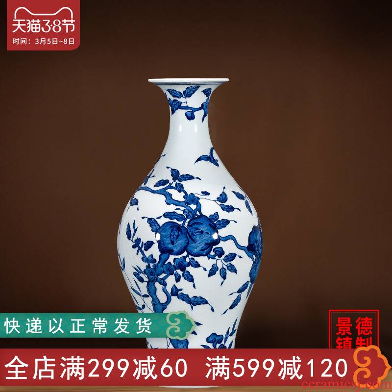 Jingdezhen blue and white porcelain hand - made vases furnishing articles of Chinese ceramics archaize sitting room flower arrangement home wine accessories