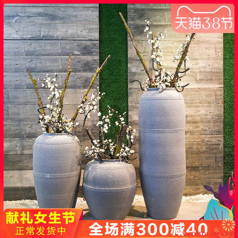 Jingdezhen ceramic vase retro nostalgia of large sitting room the hotel home decor simulation flower arranging flowers