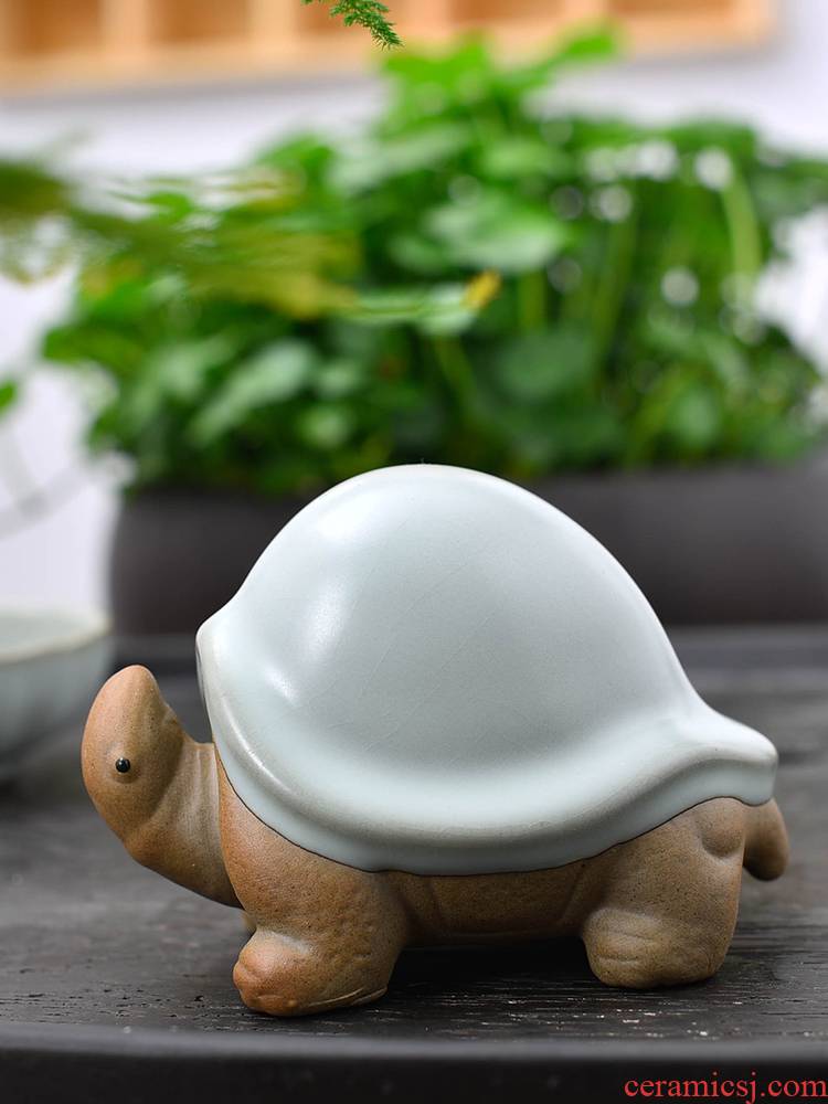 Your up longevity and pet turtle kung fu tea tea accessories ceramic pottery home furnishing articles play purple sand tea tea taking beauty