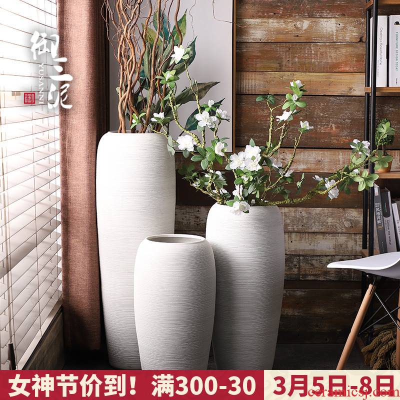 Nordic breeze ground ceramic vase planting dry flower is placed contracted and I sitting room flower arranging flowers large household decoration